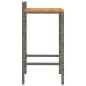 vidaXL Taburetes altos 2 uds madera de acacia y ratán sintético gris vidaXL Taburetes altos 2 uds madera de acacia y ratán sintético gris