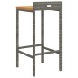vidaXL Taburetes altos 2 uds madera de acacia y ratán sintético gris vidaXL Taburetes altos 2 uds madera de acacia y ratán sintético gris