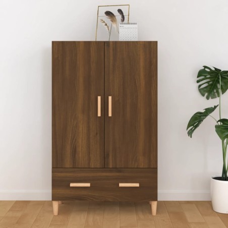 vidaXL Aparador alto de madera contrachapada marrón roble 70x31x115 cm