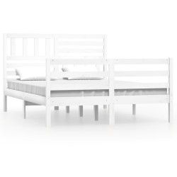 vidaXL Estructura de cama madera maciza blanco 120x190 cm