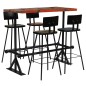 vidaXL Muebles de bar 5 piezas madera maciza reciclada multicolor
