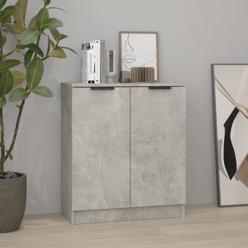 vidaXL Aparador de madera contrachapada gris hormigón 60x30x70 cm vidaXL Aparador de madera contrachapada gris hormigón 60x30x70 cm