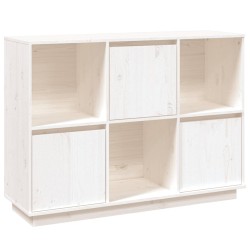 vidaXL Aparador de madera maciza de pino blanco 110,5x35x80 cm