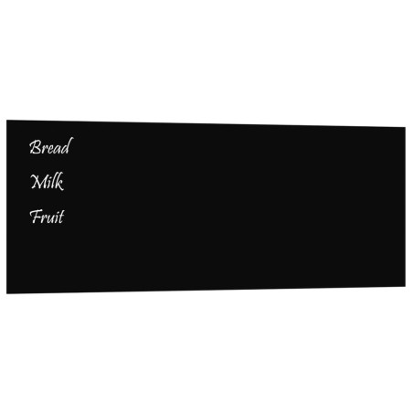 vidaXL Pizarra magnética de pared vidrio templado negro 80x30 cm