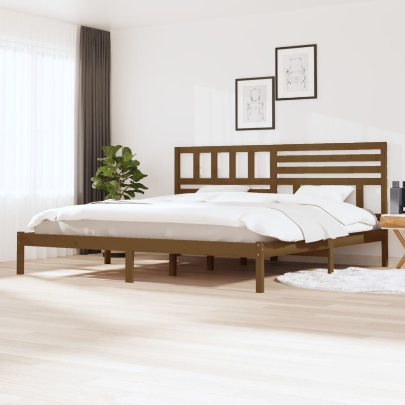 vidaXL Estructura de cama madera maciza de pino marrón miel 200x200 cm vidaXL Estructura de cama madera maciza de pino marrón miel 200x200 cm