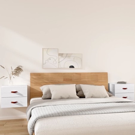 vidaXL Mesitas de noche de pared 2 uds blanco 50x36x40 cm