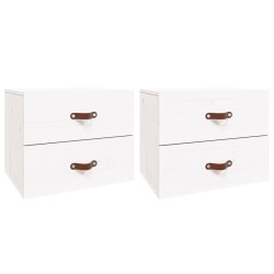 vidaXL Mesitas de noche de pared 2 uds blanco 50x36x40 cm