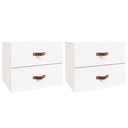 vidaXL Mesitas de noche de pared 2 uds blanco 50x36x40 cm