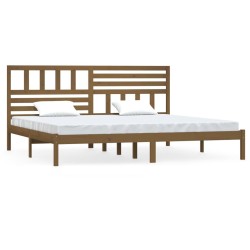 vidaXL Estructura de cama madera maciza de pino marrón miel 200x200 cm