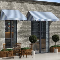 vidaXL Toldo para bar 350x120 cm azul y blanco
