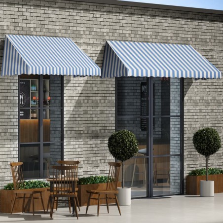 vidaXL Toldo para bar 350x120 cm azul y blanco