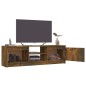 vidaXL Mueble para TV madera contrachapada roble ahumado 120x30x35,5cm