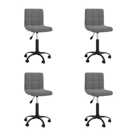 vidaXL Sillas de comedor giratorias 4 unidades terciopelo gris oscuro