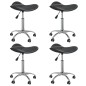 vidaXL Sillas de comedor giratorias 4 unidades cuero sintético negro