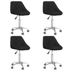 vidaXL Sillas de comedor giratorias 4 unidades cuero sintético negro