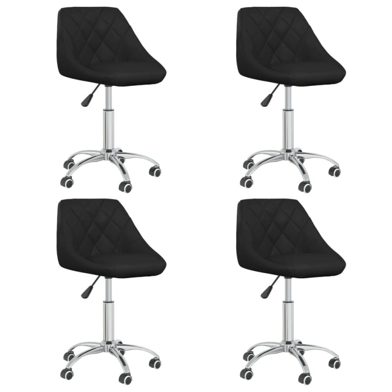 vidaXL Sillas de comedor giratorias 4 unidades cuero sintético negro vidaXL Sillas de comedor giratorias 4 unidades cuero sintético negro