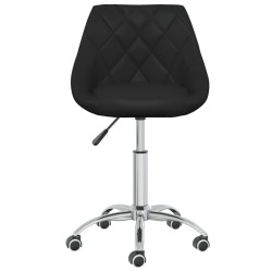 vidaXL Sillas de comedor giratorias 4 unidades cuero sintético negro