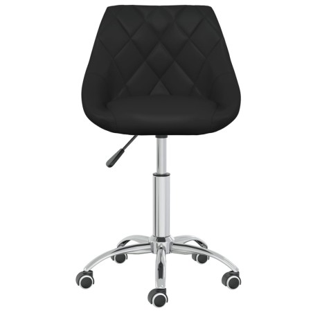 vidaXL Sillas de comedor giratorias 4 unidades cuero sintético negro