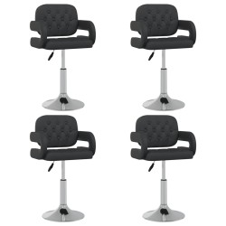 vidaXL Sillas comedor giratorias 4 unidades cuero sintético negro