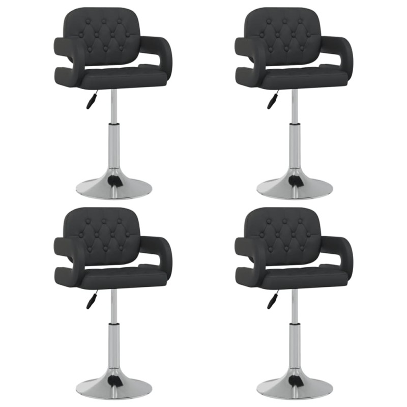vidaXL Sillas comedor giratorias 4 unidades cuero sintético negro vidaXL Sillas comedor giratorias 4 unidades cuero sintético negro