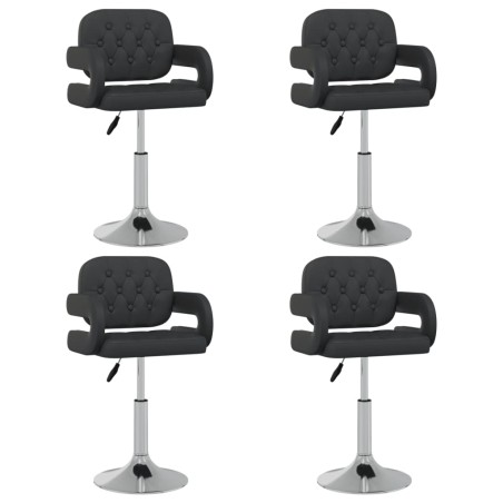 vidaXL Sillas comedor giratorias 4 unidades cuero sintético negro