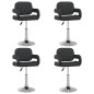 vidaXL Sillas comedor giratorias 4 unidades cuero sintético negro vidaXL Sillas comedor giratorias 4 unidades cuero sintético negro