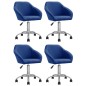 vidaXL Sillas de comedor giratorias 4 unidades tela azul vidaXL Sillas de comedor giratorias 4 unidades tela azul