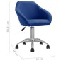 vidaXL Sillas de comedor giratorias 4 unidades tela azul vidaXL Sillas de comedor giratorias 4 unidades tela azul