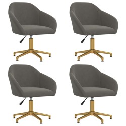 vidaXL Sillas de comedor giratorias 4 unidades terciopelo gris oscuro