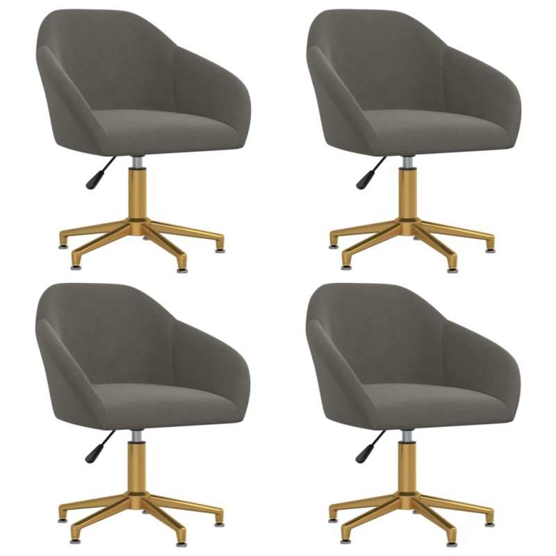 vidaXL Sillas de comedor giratorias 4 unidades terciopelo gris oscuro vidaXL Sillas de comedor giratorias 4 unidades terciopelo gris oscuro