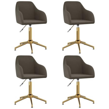 vidaXL Sillas de comedor giratorias 4 unidades terciopelo gris oscuro