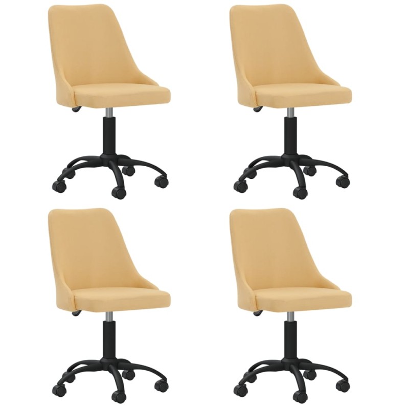 vidaXL Sillas de comedor giratorias 4 unidades tela amarillo vidaXL Sillas de comedor giratorias 4 unidades tela amarillo