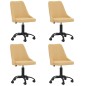 vidaXL Sillas de comedor giratorias 4 unidades tela amarillo vidaXL Sillas de comedor giratorias 4 unidades tela amarillo