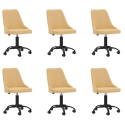 vidaXL Sillas de comedor giratorias 6 unidades tela amarillo