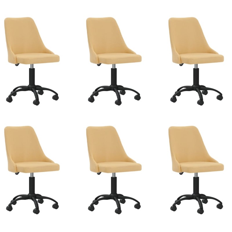 vidaXL Sillas de comedor giratorias 6 unidades tela amarillo vidaXL Sillas de comedor giratorias 6 unidades tela amarillo