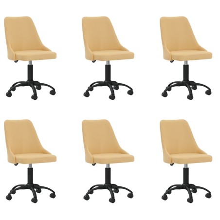 vidaXL Sillas de comedor giratorias 6 unidades tela amarillo