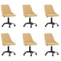 vidaXL Sillas de comedor giratorias 6 unidades tela amarillo vidaXL Sillas de comedor giratorias 6 unidades tela amarillo