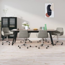 vidaXL Silla de comedor giratoria 6 uds terciopelo gris claro