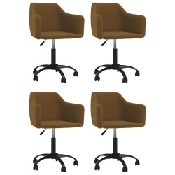 vidaXL Sillas de comedor giratorias 4 unidades terciopelo marrón