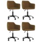 vidaXL Sillas de comedor giratorias 4 unidades terciopelo marrón vidaXL Sillas de comedor giratorias 4 unidades terciopelo marrón