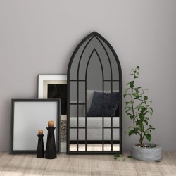 vidaXL Espejo hierro negro para uso interior 100x45 cm