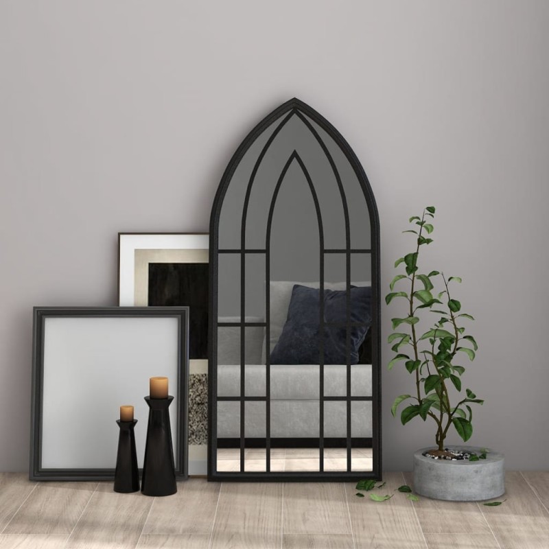 vidaXL Espejo hierro negro para uso interior 100x45 cm vidaXL Espejo hierro negro para uso interior 100x45 cm