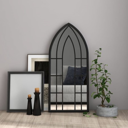 vidaXL Espejo hierro negro para uso interior 100x45 cm