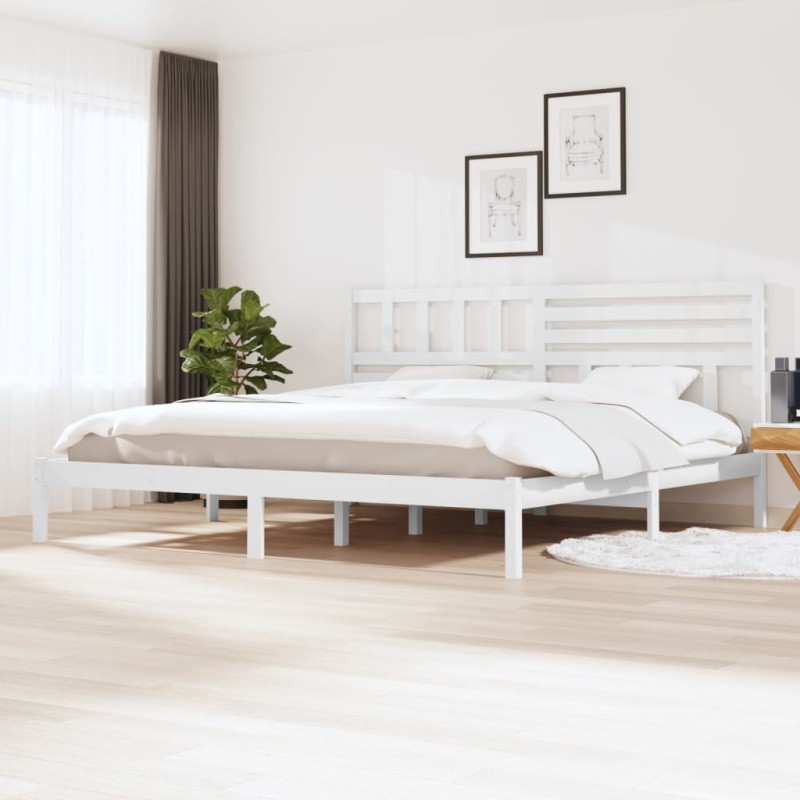 vidaXL Estructura de cama madera maciza de pino blanca 200x200 cm vidaXL Estructura de cama madera maciza de pino blanca 200x200 cm