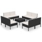 vidaXL Set de muebles de jardín 9 pzas cojines ratán sintético negro vidaXL Set de muebles de jardín 9 pzas cojines ratán sintético negro
