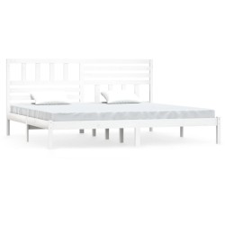 vidaXL Estructura de cama madera maciza de pino blanca 200x200 cm