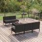vidaXL Set de muebles de jardín 6 pzas y cojines ratán sintético negro vidaXL Set de muebles de jardín 6 pzas y cojines ratán sintético negro