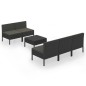 vidaXL Set de muebles de jardín 6 pzas y cojines ratán sintético negro vidaXL Set de muebles de jardín 6 pzas y cojines ratán sintético negro