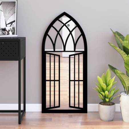 vidaXL Espejo hierro negro para uso interior 100x45 cm