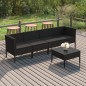 vidaXL Set de muebles de jardín 5 pzas y cojines ratán sintético negro vidaXL Set de muebles de jardín 5 pzas y cojines ratán sintético negro